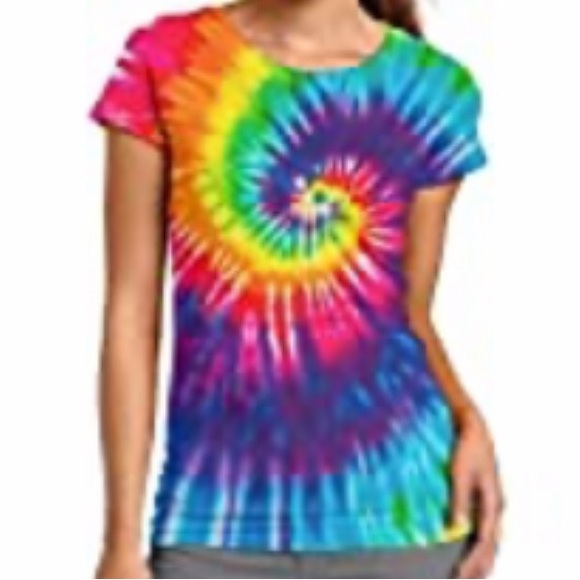 Losturban Colorful Tie Dye Swirl T-Shirt Women’s Plus Size XXL - Picture 13 of 14